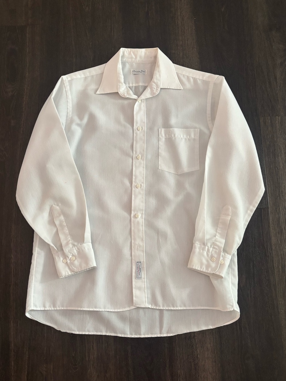 VTG Christian Dior Chemises White
Button Down Tuxedo Shirt 16 32-33